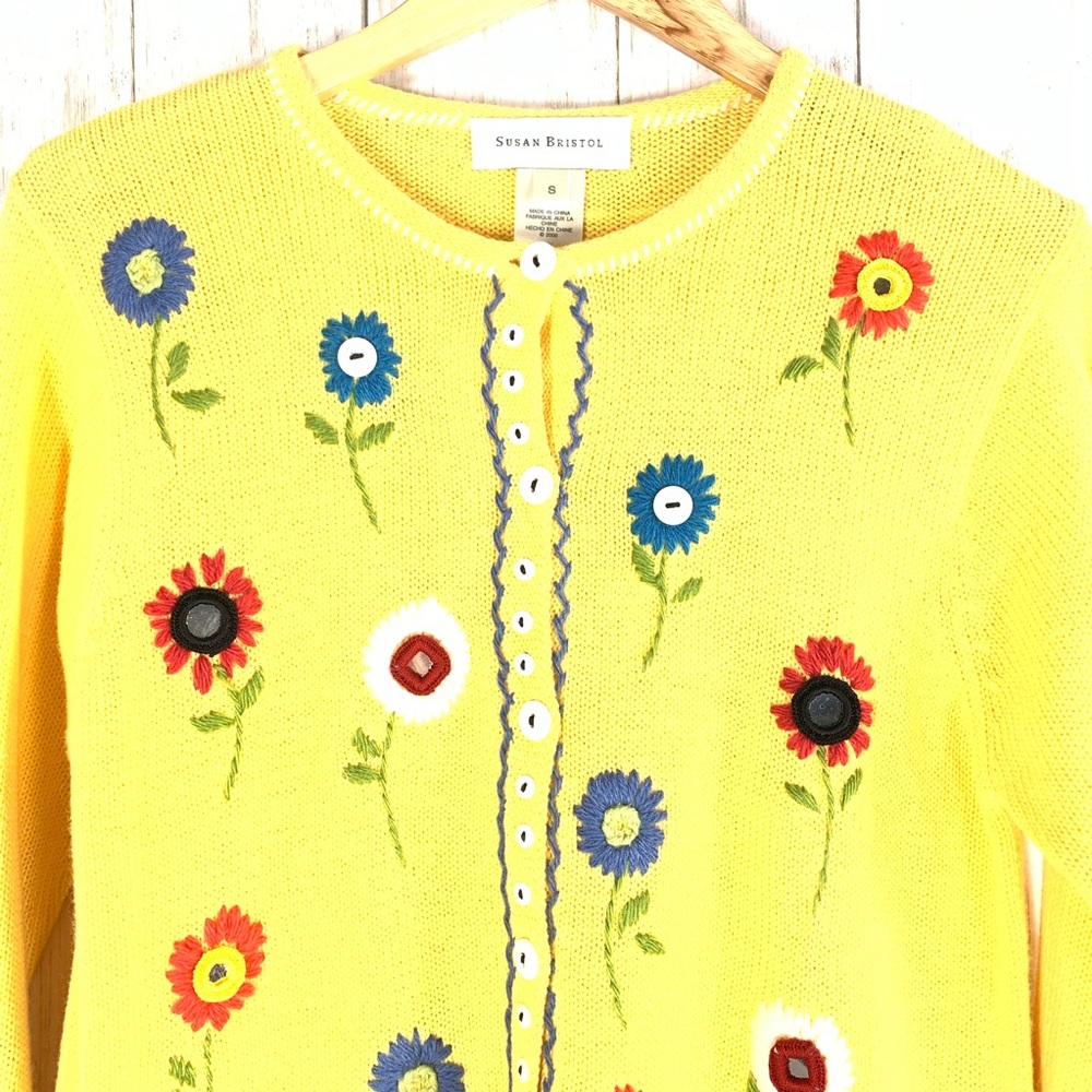 Susan Bristol Vintage floral sweater size Small - Picture 2 of 6